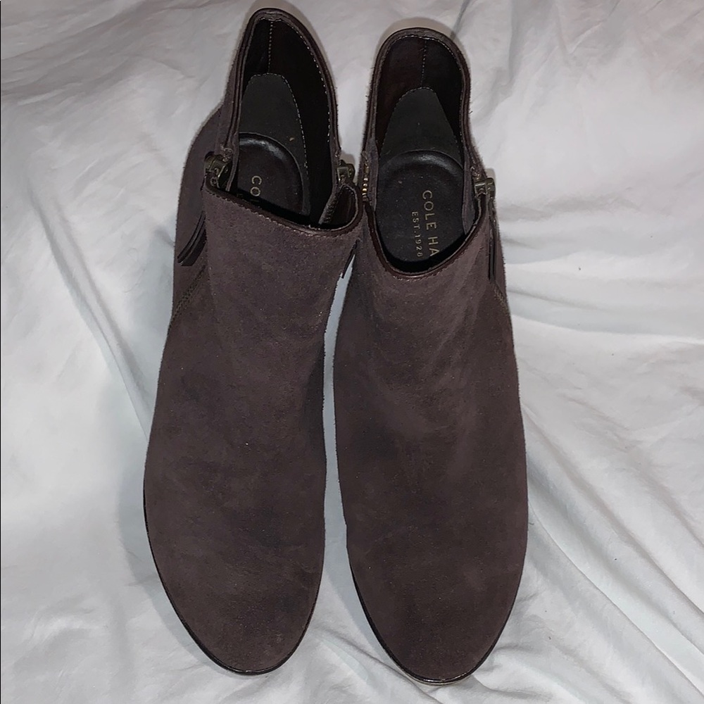 Cole Haan Brown Suede Ankle Booties